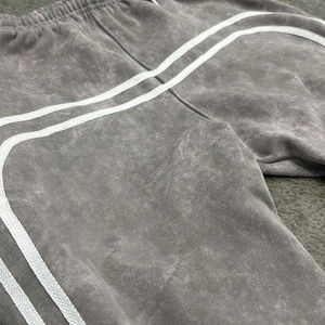 Pantalon de jogging évasé personnalisé de haute qualité pour homme, style streetwear, délavé à l'acide, effet soleil, rayé, coupe ample - Product Image 3