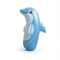Dauphin gonflable en plastique Intex 61x97 cm, jouet Roly Poly unisexe pour les enfants de 3 à 5 ans, jeu intérieur/extérieur, modèle ES 446691