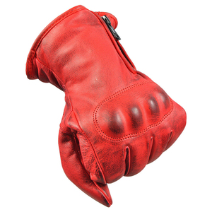 Gants de moto en cuir marron à doigts entiers avec protection des articulations et fermeture éclair, gants d'hiver robustes - Product Image 4