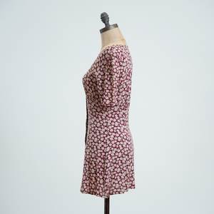 Green Chiffon Anti-Wrinkle Floral A-Line Midi <b>Dress</b> Hooded Neck Sleeveless <b>Loose</b> Fit Casual <b>Summer</b> Breathable Natural High Slit - Product Image 1