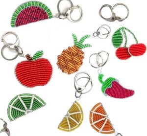 Porte-clés de pomme brodé à la mode et perlé fait à la main, accessoire mignon et coloré pour sacs, sacs à main et clés, cadeau parfait pour les enseignants - Product Image 5