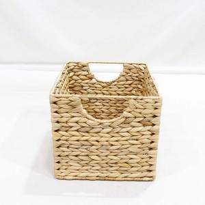 Natural Woven Rattan Storage Basket <b>Square</b> Organizer <b>Bin</b> with Handles for Living Room Bedroom Bathroom - Product Image 5