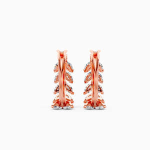 Pendientes de Diamantes Cultivados en Laboratorio Chapados en Oro Rosa y Oro Amarillo para Mujer, Corte Brillante, Clásicos, Modernos, para Uso Diario, Joyería de Boda - Product Image 5
