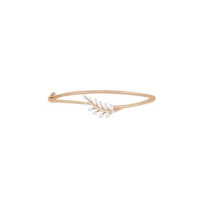 Pulsera de tenis de lujo chapada en oro rosa con diseño de planta y circonitas redondas de 0.26 ct para mujer, uso diario romántico - Product Image 1