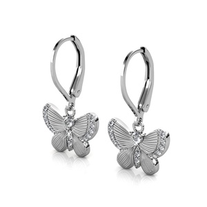 Boucles <span class=keywords><strong>d</strong></span>'oreilles pendantes à clip papillon Daisini ornées de cristaux <span class=keywords><strong>Swarovski</strong></span> Bijoux en argent 925 Boucles <span class=keywords><strong>d</strong></span>'oreilles plaquées or 18 carats - Product Image 6