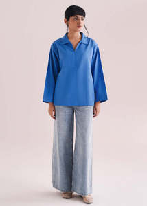 Camisas de cuello abotonado completo para mujer, a la moda, blancas y negras, con cuello de perlas desmontable, collar de camisa de imitación para mujer - Product Image 1