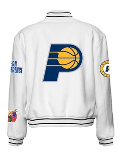 แจ็คเก็ตหนัง Pacers Varsity แบบกันลม เป็นมิตรกับสิ่งแวดล้อม สไตล์สตรีทแวร์ - Product Image 2