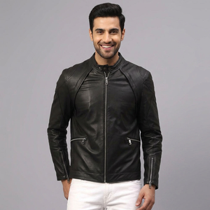 Comfortable Soft High Street Fast Delivery <b>Mens</b> <b>Leather</b> <b>Jacket</b> Regular Size Winter Season <b>Mens</b> Biker <b>Leather</b> <b>jacket</b> for <b>men</b> - Product Image 5