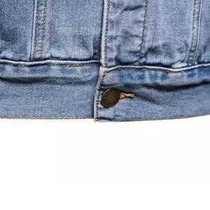 Veste en jean élégante pour homme, boutonnée, coupe ajustée, style streetwear, pour usage quotidien, tendance, en coton, coupe décontractée classique - Product Image 4