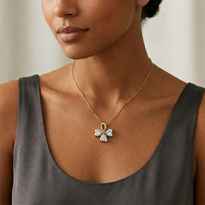 Luxury <b>Solid</b> 18k and 14 k <b>Gold</b> Diamond <b>Pendant</b> Certified Natural Diamonds Romantic Bridal Wedding Jewelry - Product Image 2