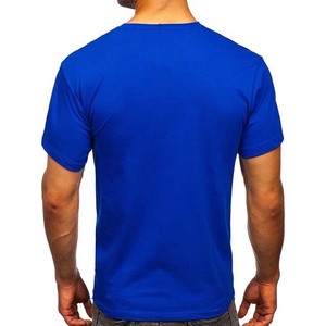 T-shirt décontracté pour homme de couleur bleu roi, 180 GSM, 100 % coton, col rond, manches courtes, anti-boulochage, respirant, vente en gros de haute qualité - Product Image 4