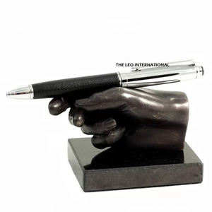 Porte-stylo en corne, forme de corne, couleur marron, luxe, fait main, pour la maison, le bureau, décoration de table - Product Image 6