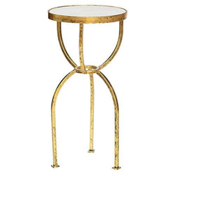 Mesa de Centro de Aluminio de Lujo con Tapa Redonda y Acabado Dorado en Pintura en Aerosol Ecológica - Product Image 3