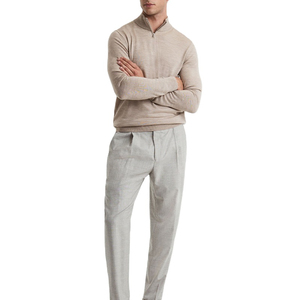 Men's Solid Color <b>Sweater</b> Full Sleeve 1/4 Zipper Pullover Winter Knitwear Anti-Pilling Cotton Material - Product Image 6