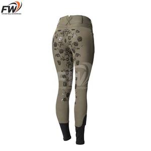 Leggings d'équitation pour femmes à séchage rapide avec passants de ceinture, assise intégrale en silicone, imprimé et bande réfléchissante - Product Image 4