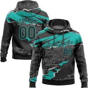 Sweat à capuche personnalisé de haute qualité pour femme, en polyester et coton 400g, doublé, respirant, avec nom et numéro imprimés par transfert thermique, pour fan de sport - Product Image 2