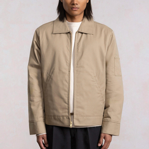 Veste en twill de coton à manches longues pour homme, haute qualité, design personnalisé, mode décontractée, logo brodé, tissu doux de haute qualité - Product Image 1