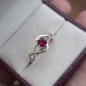 Ruby Gemstone <b>Ring</b> S925 Sterling Silver Dainty Wedding Jewelry Elegant Fine <b>Ring</b> For Women Birthstone <b>Ring</b> - Product Image 5