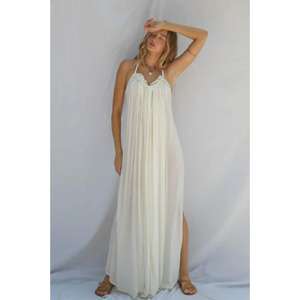 Vestido Maxi de Algodón Blanco Premium para Mujer, Estilo Boho, Sin Mangas, Transpirable, Ecológico, Teñido Natural, Elegante, Venta al Por Mayor - Product Image 4