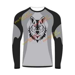 Man Long Sleeve Gym Clothing UPF 50 Sublimation <b>Printed</b> Custom MMA <b>Surfing</b> Rash Guard Compressed T-shirt Polyester/Spandex All - Product Image 2