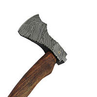 Hache de chasse et de camping de qualité industrielle en acier Damas avec manche en bois de frêne, marque Steel Craft International, modèle Tomahawks, en vente