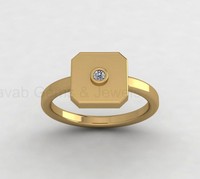 18 Karat Gold 925 Silber 10mm Oktagon-Kissenring Personalisierter Pinky-Style Zirkonring Gravierbarer Geometrischer Edel-Schmuck für Damen