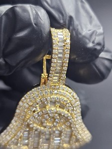 Colgante de mano Hamsa, colgante de Fátima, colgante de talismán espiritual, colgante de Hip Hop, colgante de plata 925, colgante de protección para los ojos para hombres - Product Image 3