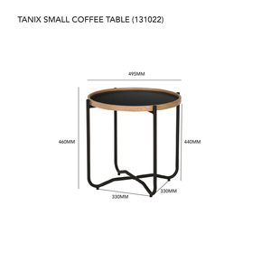 Nordic Round Side <b>Table</b> Wood and Metal <b>Table</b> <b>Legs</b> with Raised Edge Detail <b>for</b> Home Decor and Bedroom - Product Image 4