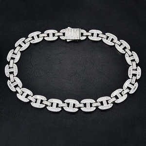 Cadena Cubana Personalizable de Plata de Ley 925 con Moissanita VVS1 de Corte Brillante, 16mm, Elegante y Resistente, Regalo Ideal - Product Image 4