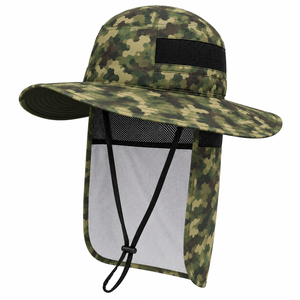 Factory Price Fishing Hat Wide Brim Sun Protection Boonie Hat Wholesale Neck Flap Safari <b>Cap</b> <b>Camo</b> Pattern Custom Outdoor <b>Cap</b> - Product Image 4
