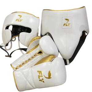 Fly Super Lace Real Leather Boxing Sparring Set with Customizable Colors Boxing Gloves <b>Head</b> Guard & Groin Guards Kit - Product Image 1