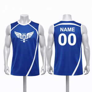 เสื้อวอลเลย์บอลแขนกุดแบบกำหนดเองสำหรับผู้ชาย พิมพ์ลายแบบซับลิเมชั่น ชุดทีมระบายอากาศได้ดี แห้งเร็ว พร้อมชื่อและหมายเลข - Product Image 2