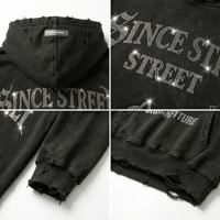Sweat-shirts à capuche pour hommes, personnalisés et brodés, doublés polaire, épais, coupe oversize, style streetwear hiver, look urbain premium, effet vieilli, vente en gros