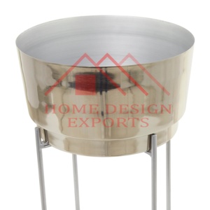 Maceta moderna con soportes para sala de estar Maceta de níquel plateado antiguo de metal de alta calidad para interiores y exteriores Best Seller - Product Image 3