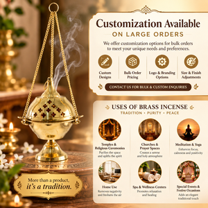 Hanging Brass Incense <b>Burner</b> Chain Pedestal Metal Censer Cross Cutout Lid Bakhoor Mabkhara Church Home Frankincense Holder - Product Image 2