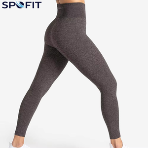Leggings de sport pour femmes de haute qualité, taille haute, tricotés, sans couture, en Spandex/Polyester, longueur cheville, avec poches, best-seller fitness - Product Image 3