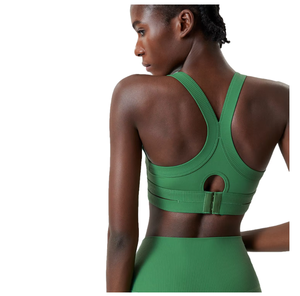 Sujetador deportivo sin aros de alto soporte para mujer, con copas acolchadas extraíbles, elástico en cuatro direcciones, transpirable y ligero para correr - Product Image 5