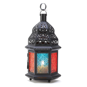 Farol de Metal de Diseño Moderno con Vidrio de Colores, Hecho a Mano, de Lujo, para Bodas, Hogar y Jardín, Faroles Colgantes - Product Image 1