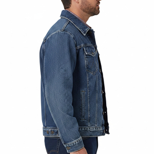Custom Logo Men's <b>Denim</b> Jacket Fashion Street Style Cotton <b>Denim</b> <b>Coat</b> OEM ODM Manufacturing Service - Product Image 3