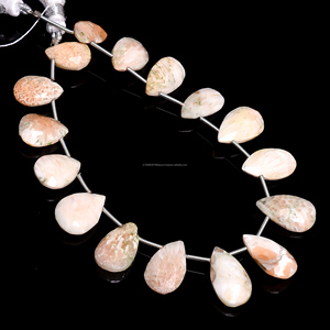 Perles de pierres précieuses roses de scolecite à facettes en gros brin de 8 pouces de 8x12 à 10x16mm utilisé pour la fabrication de bijoux en pierre - Product Image 2