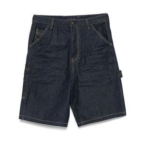 Shorts Bermuda en jean noir pour homme 100% coton, taille mi-haute élastique, décontracté, pour la gym et la course à pied - Product Image 4