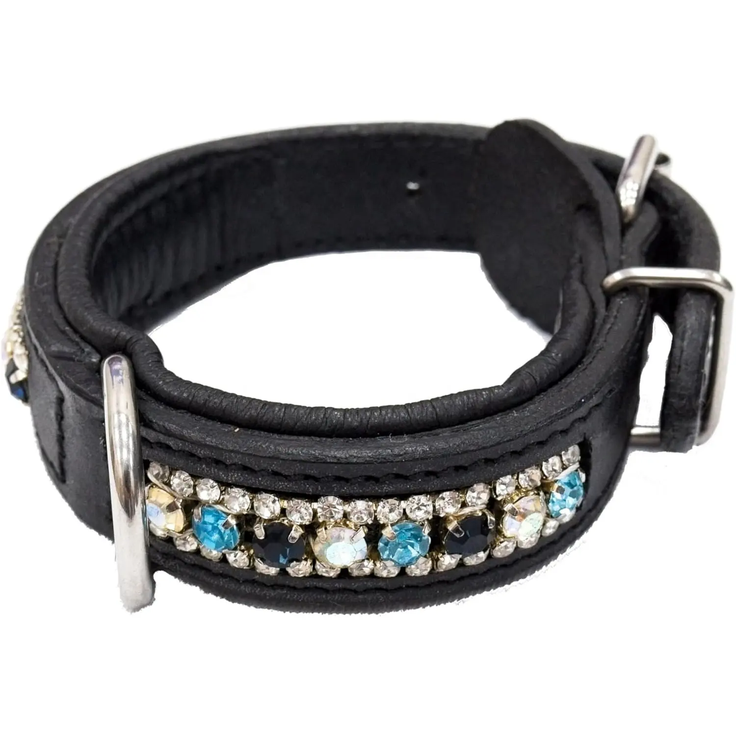 Leder-Hundehalsband Kristalle und Diamanten mit Leinen individuelles personalisiertes Luxushaushaltsband