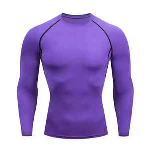 <b>Men's</b> Breathable Quick Dry Polyester <b>Compression</b> Rash Guard <b>Shirt</b> with Front Logo Adult Size Full Sleeve Sport Top - Product Image 6