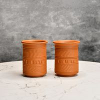Cangkir Tanah Liat Kulhad Premium Buatan Tangan, Keramik Alami, Rustic, Aromatik, Dapat Digunakan Kembali, Set Teh Kopi Terakota untuk Makanan