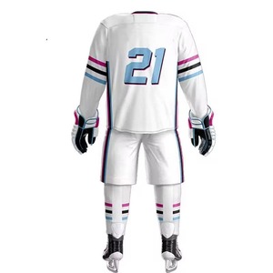 Maillots de hockey sur glace pour hommes 100 % polyester respirant en maille, impression numérique, col en V, fermeture éclair, manches courtes, personnalisables pour équipe - Product Image 3