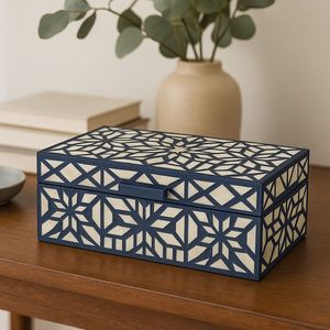 Decorative Handcrafted Bone Inlay <b>Box</b> Artisan Crafted Hand-Carved <b>Keepsake</b> for Home Decoration Wedding Minimalist Design Ethical - Product Image 1