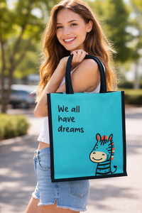 Bolso Tote Urbano con Diseño Lindo y Memorable, Material de Yute, Color Sólido, Cierre de Hebilla, Forro de Algodón, Asa de Algodón, Tipo Caja - Product Image 2