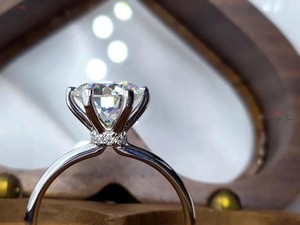 Anillo de compromiso de moissanita redonda de 2 CT, anillo de boda redondo, anillo de compromiso con halo oculto, anillo de aniversario, anillo de promesa - Product Image 1