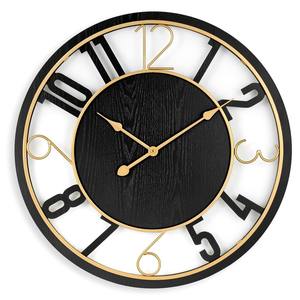 Oversized Copper Finish Metal Wall <b>Clock</b> with Classic Roman Style Layout for Luxury Living Room and <b>Vintage</b> Inspired Wall Decor - Product Image 3