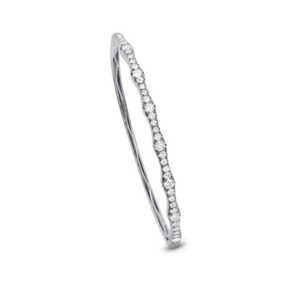 Diamond Bangle <b>Bracelet</b> 14k Solid Gold Pave Set Round Cut Lab Grown Double security lock Everyday Elegant <b>Cuff</b> Jewelry Wholesale - Product Image 3